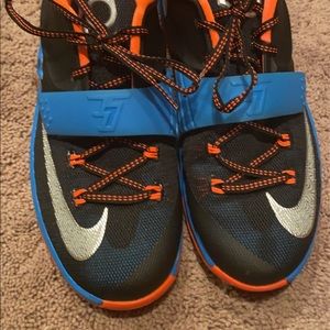 Nike KD shoes orange and blue